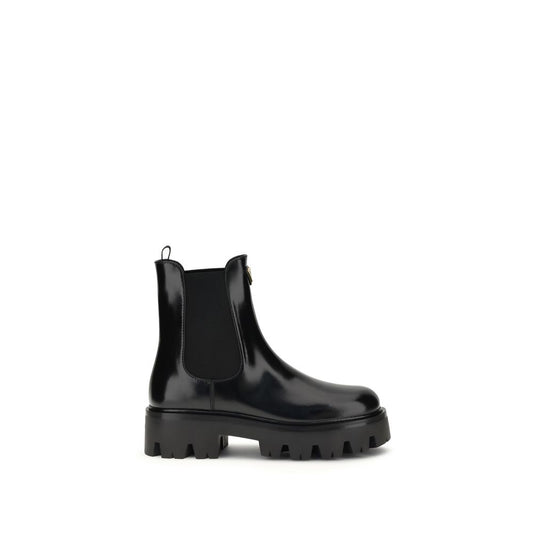 Prada Black Rubber Ankle Boots