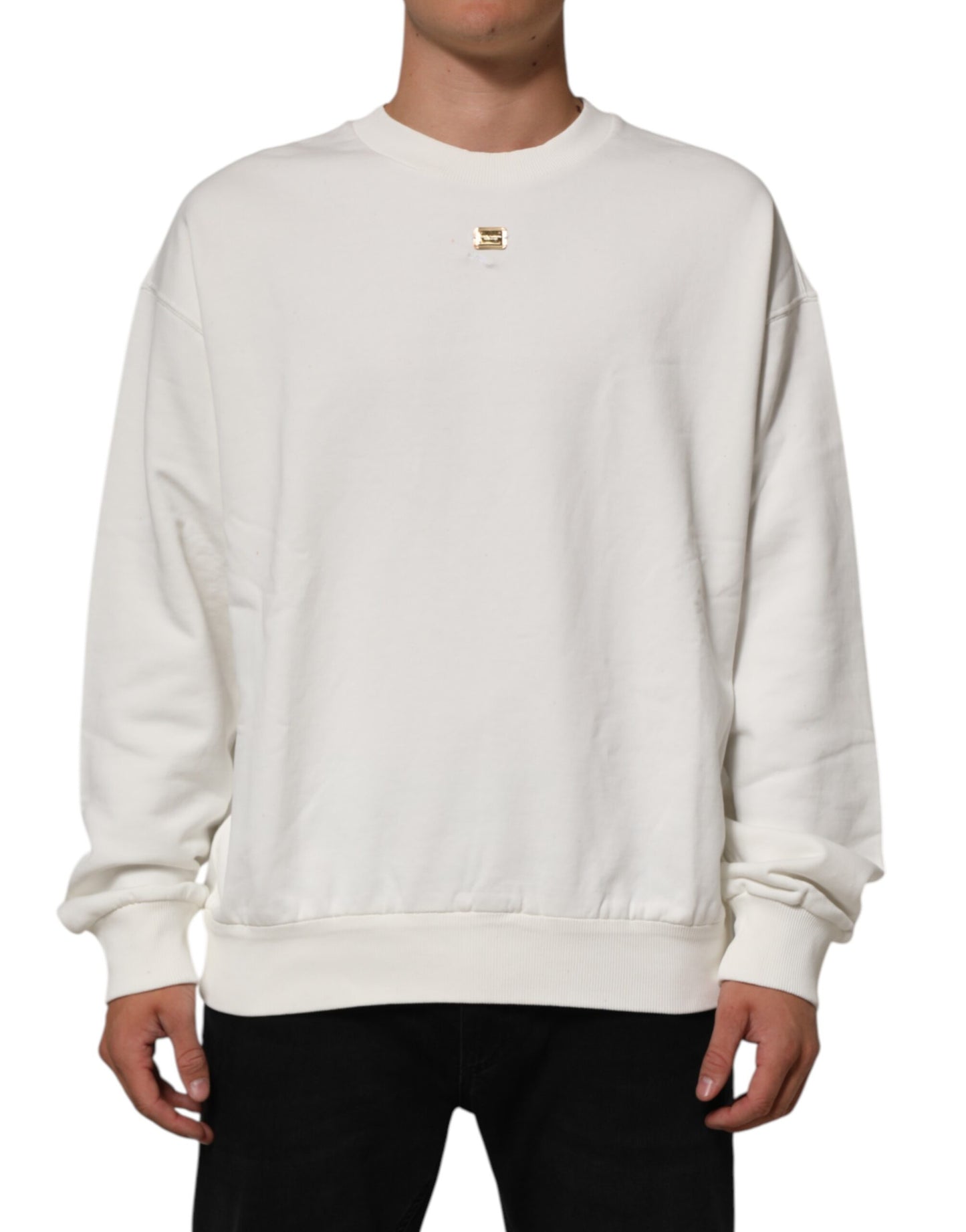 Dolce & Gabbana White DG Logo Crew Neck Sweatshirt Sweater