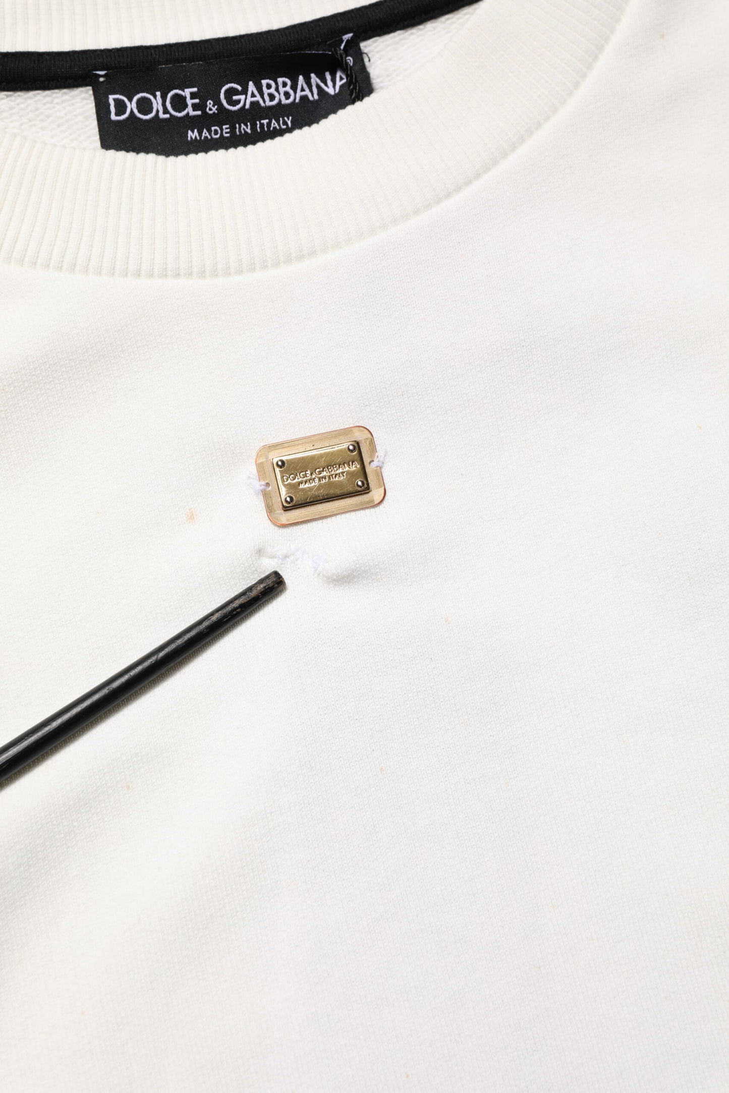 Dolce & Gabbana White DG Logo Crew Neck Sweatshirt Sweater