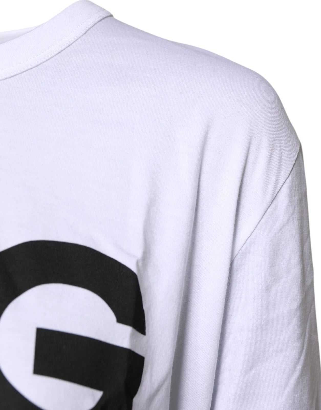 Dolce & Gabbana White Graphic Print Cotton Crew Neck T-shirt