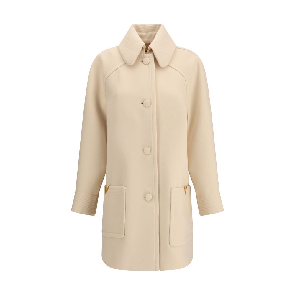 Valentino Cream Fleece Wool Coat
