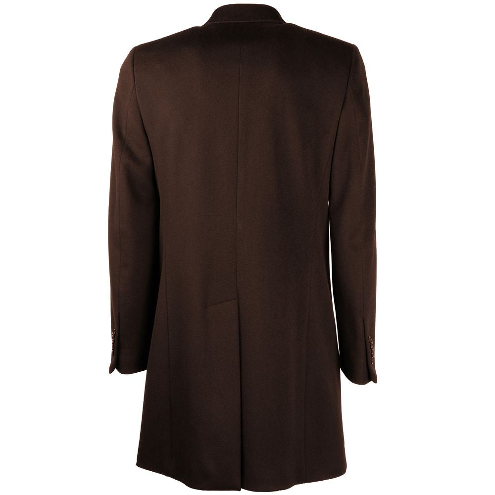 Made in Italy Dark Brown Wool Men's Coat