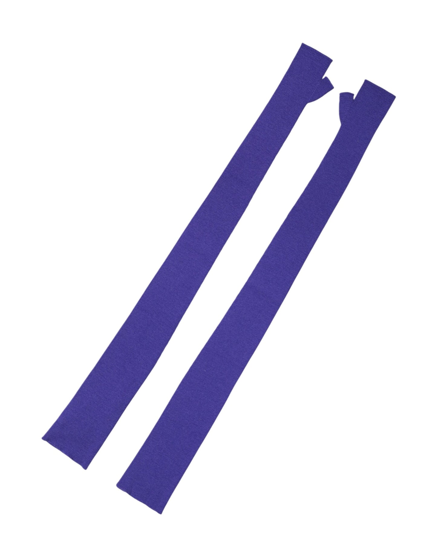 Dolce & Gabbana Violet Wool Fingerless Elbow Length Mitten Gloves