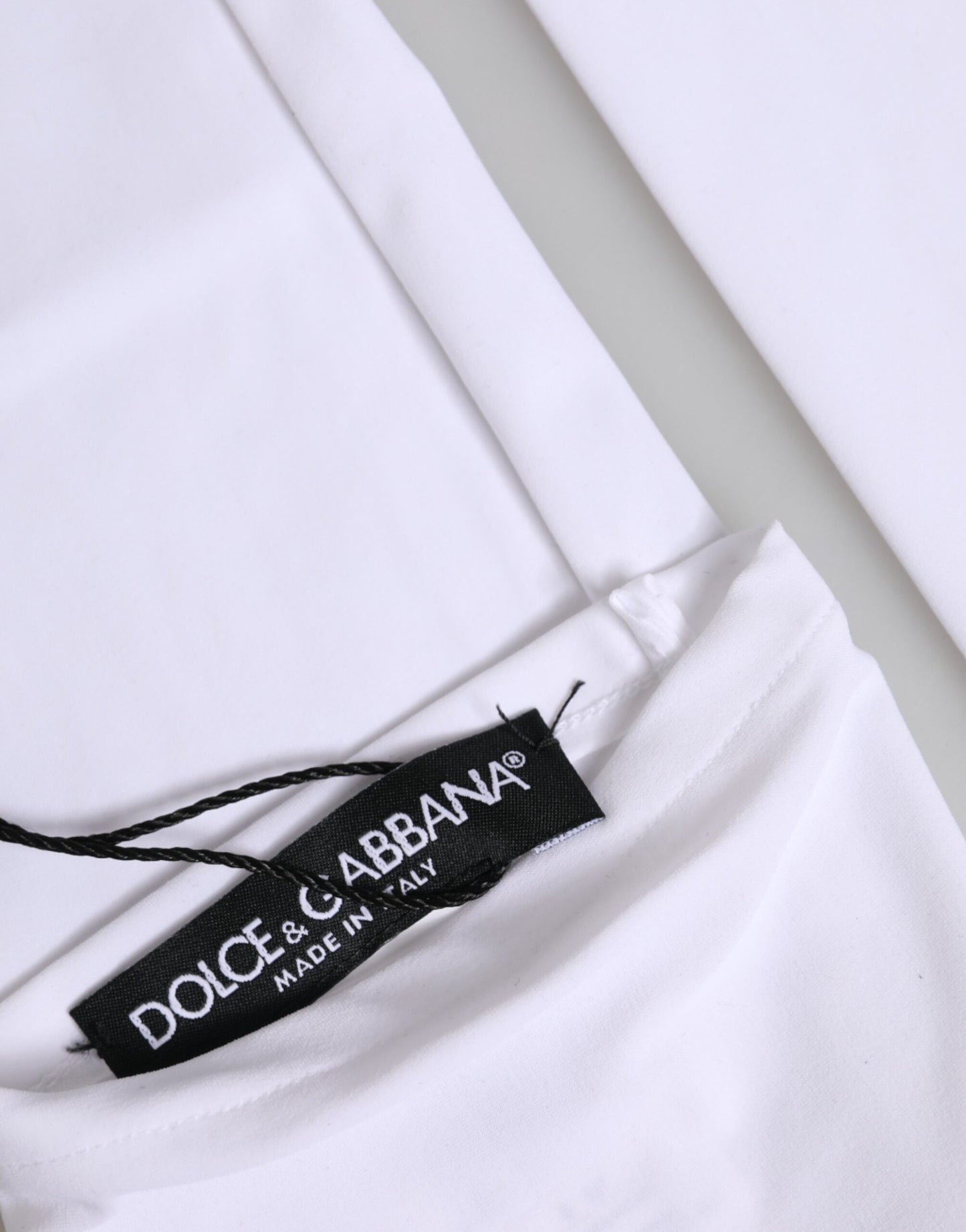 Dolce & Gabbana White Nylon Fingerless Elbow Length Women Gloves