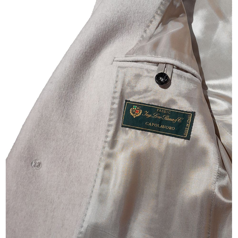 Made in Italy Beige Wool Men Jacket