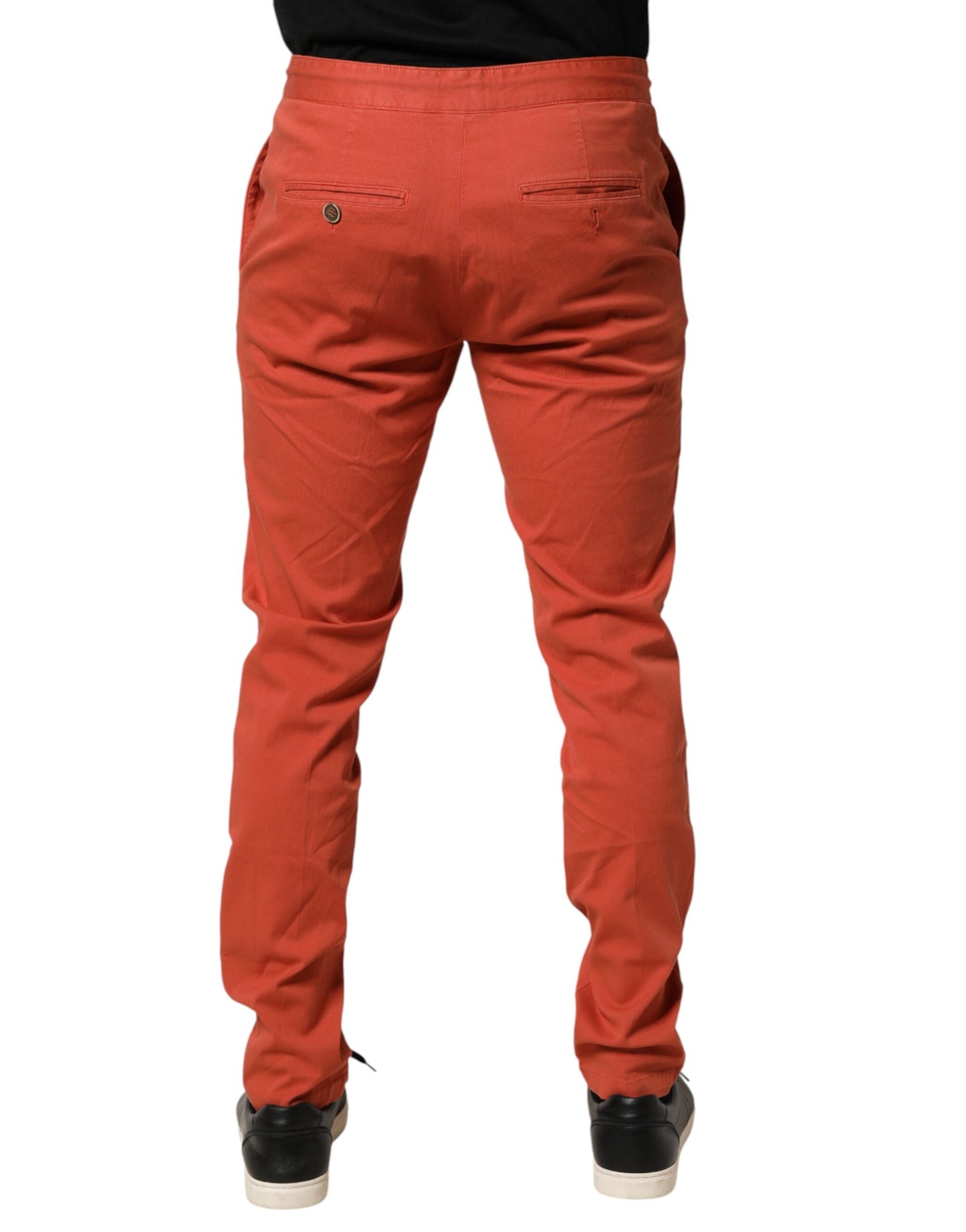 Domenico Tagliente Orange Skinny Fit Men Chino Trouser Pants
