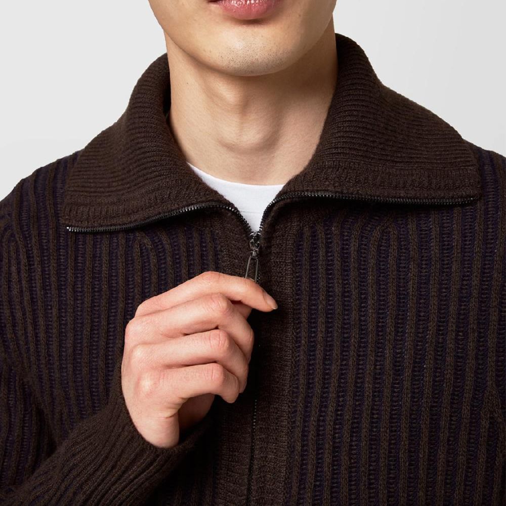 Alpha Studio Brown Wool Sweater