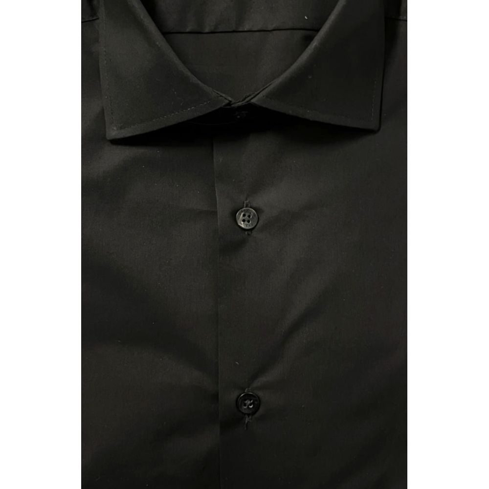 Baldinini Trend Black Cotton Men's Shirt