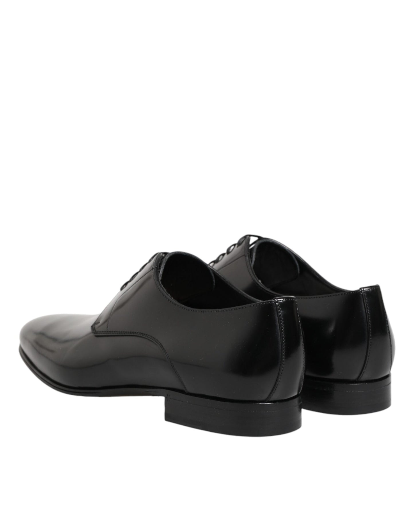 Dolce & Gabbana Black Calfskin Leather Derby Men Dress Shoes
