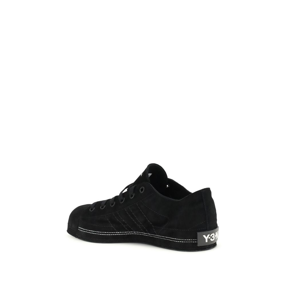 Y-3 Black Leather Low Top Sneakers
