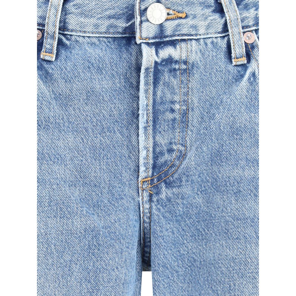 Agolde Blue Cotton Straight-Leg Jeans