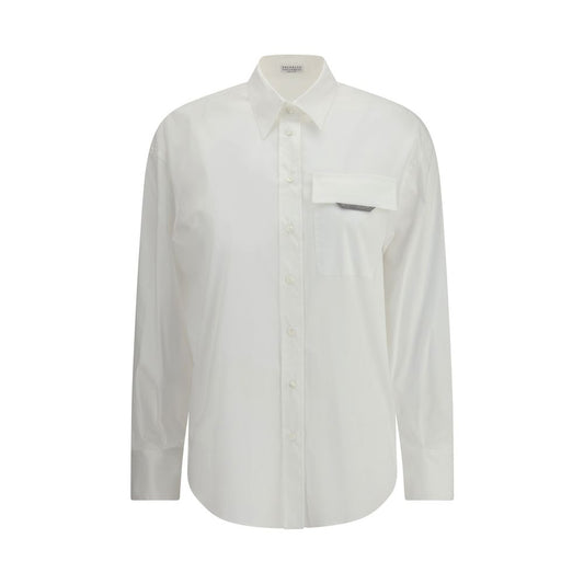 Brunello Cucinelli White Cotton Shirt