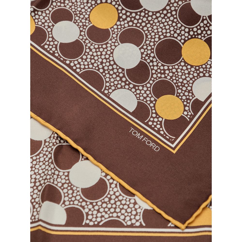 Tom Ford Brown Silk Pocket Square