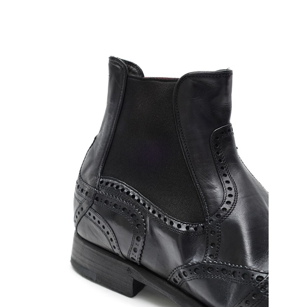 Dolce & Gabbana Black Leather Chelsea Boots