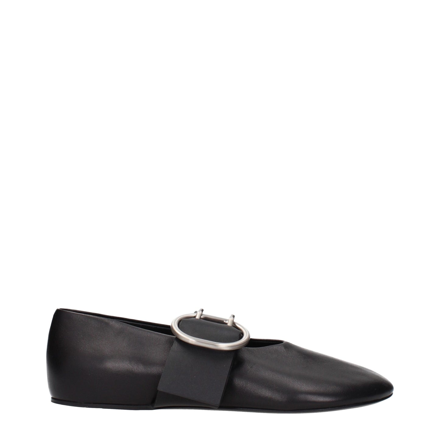 Jil Sander Black Leather Ballet Flats