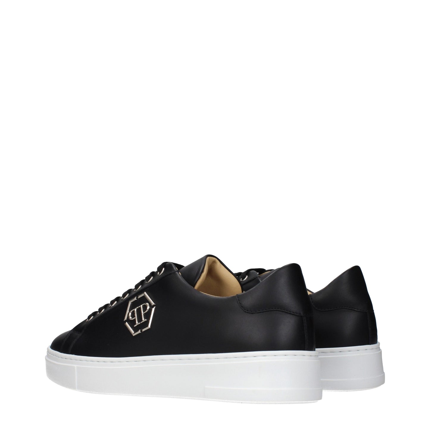 Philipp Plein Black Leather Low Top Sneakers