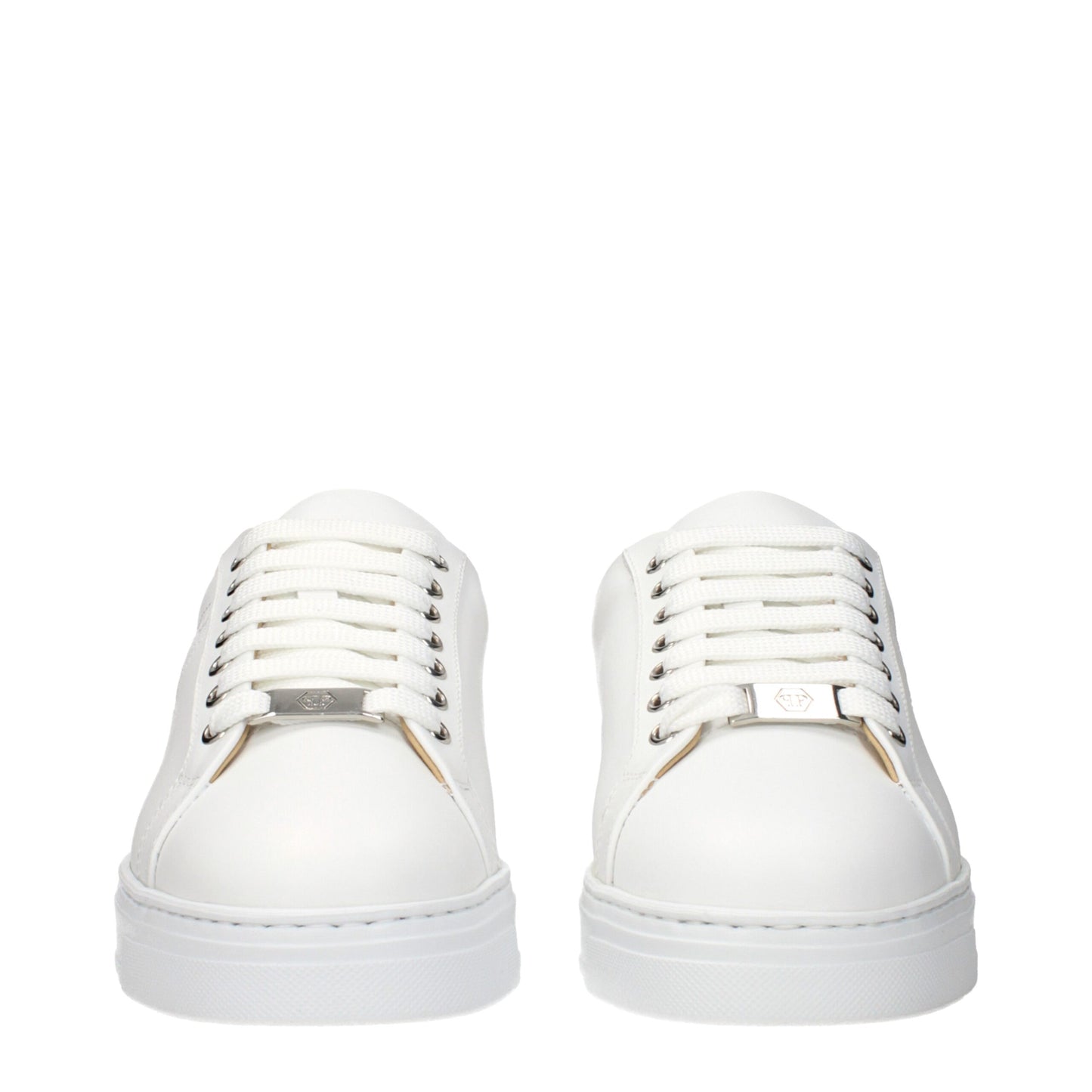 Philipp Plein White Leather Low Top Sneakers