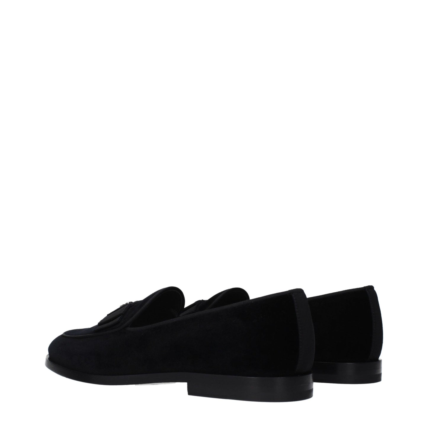 Dolce & Gabbana Black Velvet Slip-On Loafers
