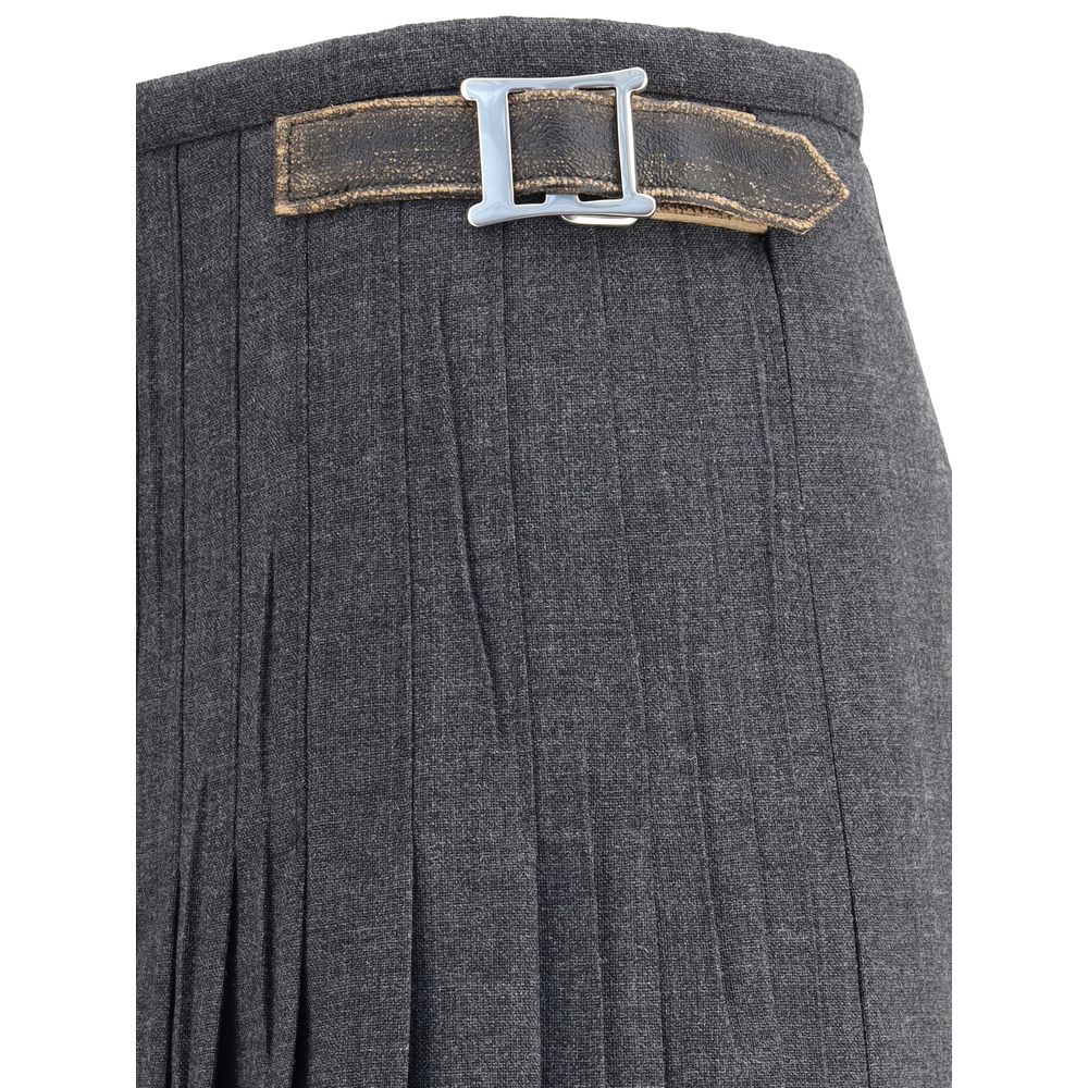 Prada Gray Mohair Long Skirt