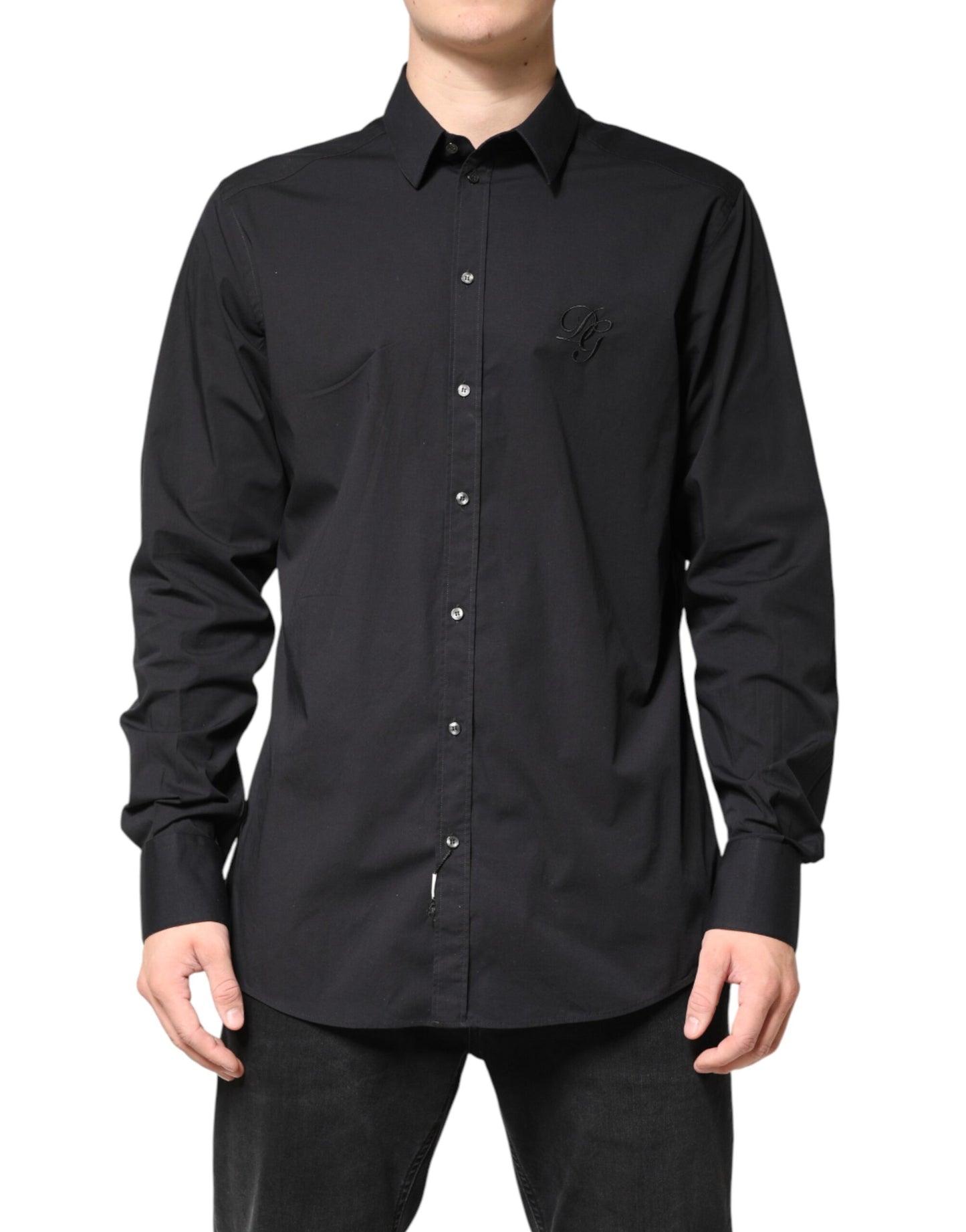 Dolce & Gabbana Black GOLD Cotton Men Dress Formal Shirt