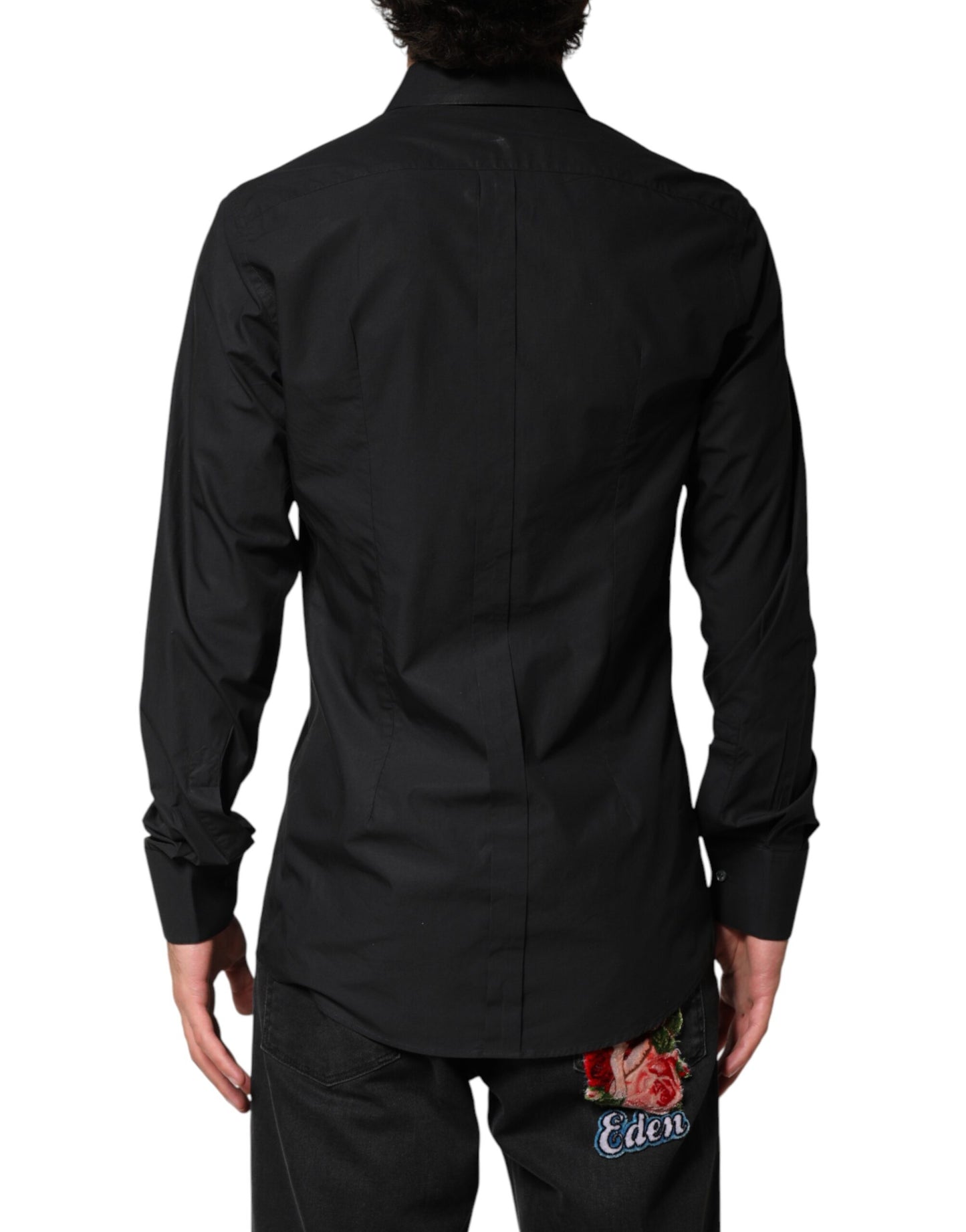 Dolce & Gabbana Black GOLD Cotton Men Dress Formal Shirt