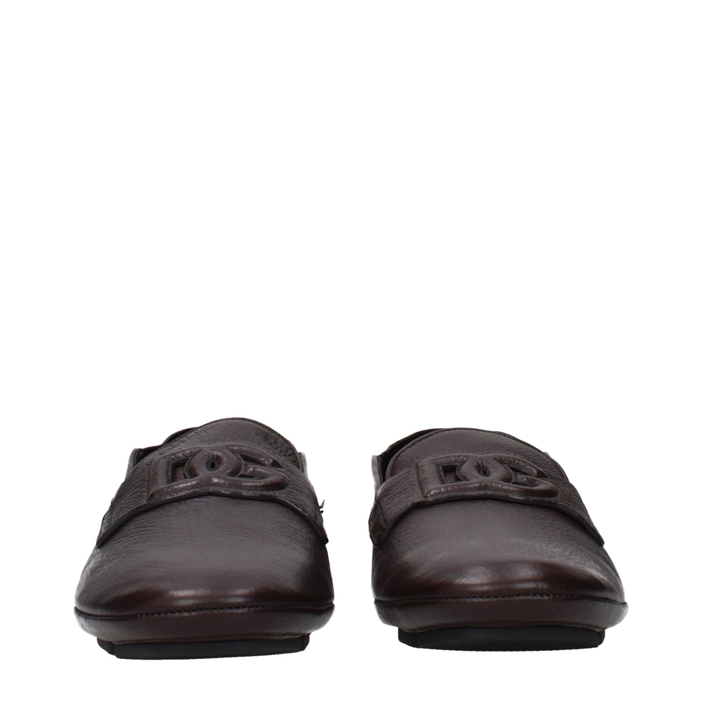 Dolce & Gabbana Brown Leather Slip-On Loafers