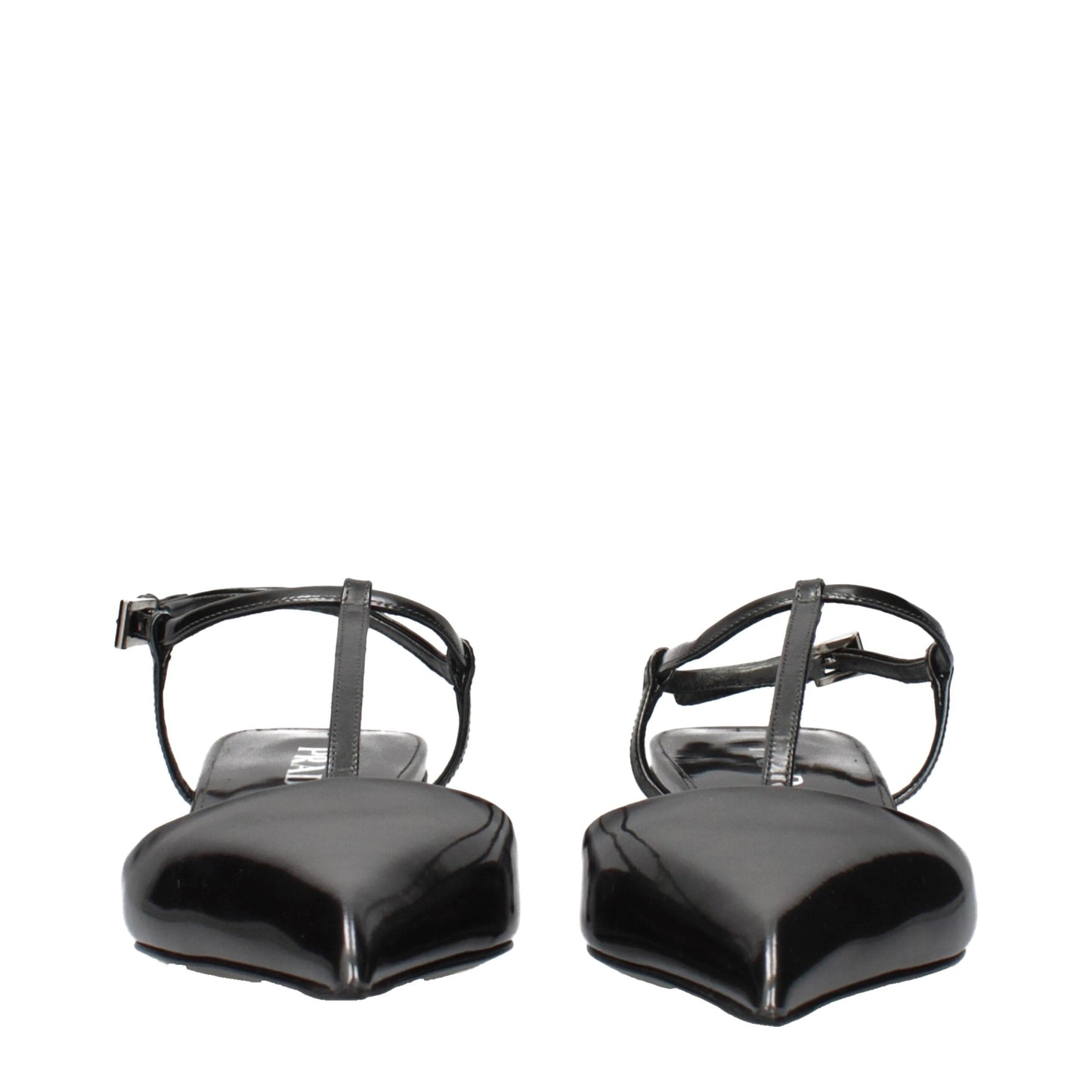 Prada Gray Leather Flat Sandals