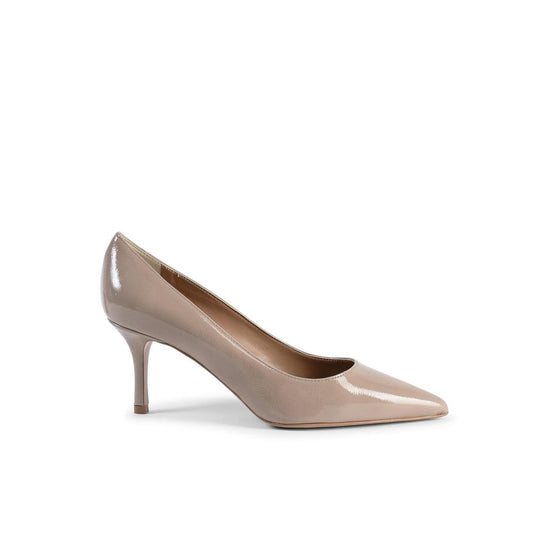 19V69 Italia Beige Leather Mid Heel Pumps
